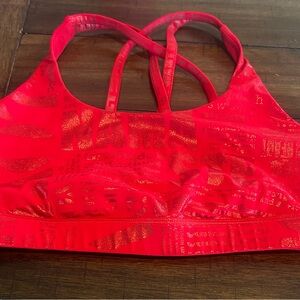 Red lululemon sports bra